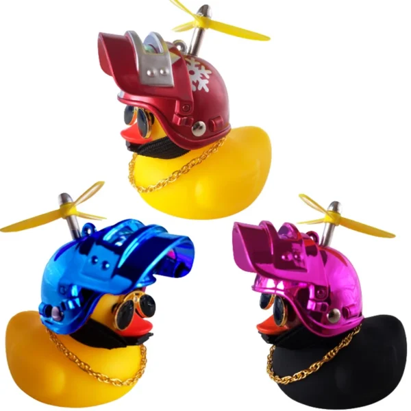 Patinho de Capacete com Hélice – Enfeite Divertido para Carro, Moto ou Bicicleta