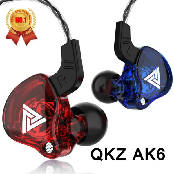 Fone de Ouvido Esportivo com Grave Potente – QKZ AK6 SK7 HiFi com Microfone