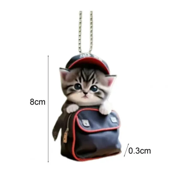 Pingente Decorativo em Formato de Gato – Enfeite para Retrovisor, Estante ou Árvore de Natal - Imagem 2