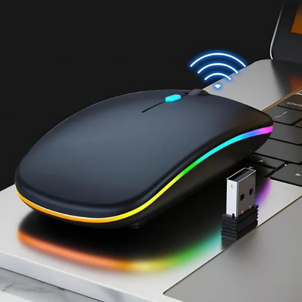Mouse Wireless Recarregável Led Rgb 2.4 Ghz Sem Fio - Imagem 6